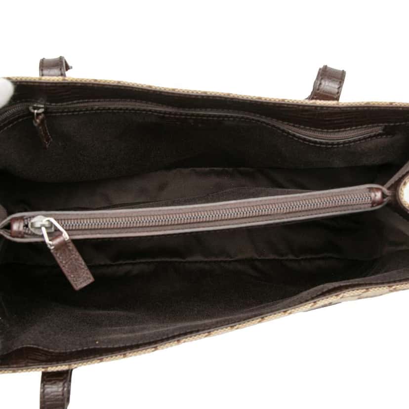 Gucci GG Canvas Bamboo Tote Brown Canvas Good condition - Model View