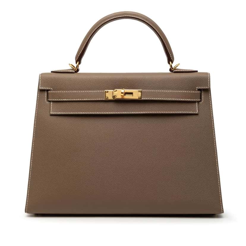 Hermès Epsom Kelly II Sellier 32 Brown Leather Good condition - Front View