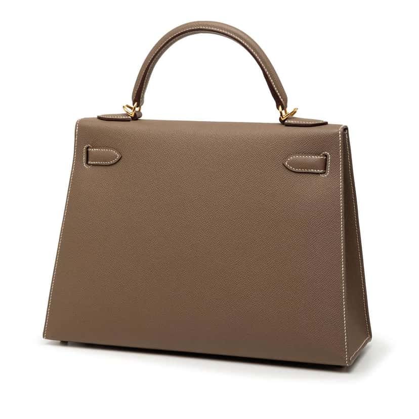Hermès Epsom Kelly II Sellier 32 Brown Leather Good condition - Back View