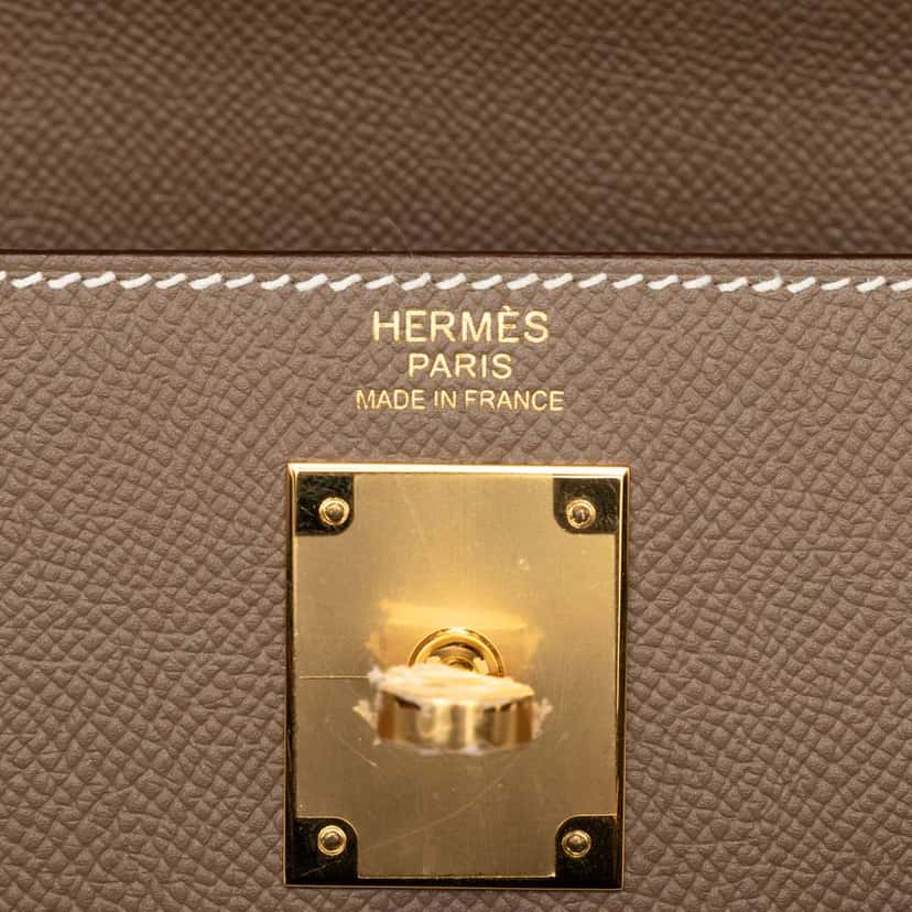 Hermès Epsom Kelly II Sellier 32 Brown Leather Good condition - Box View