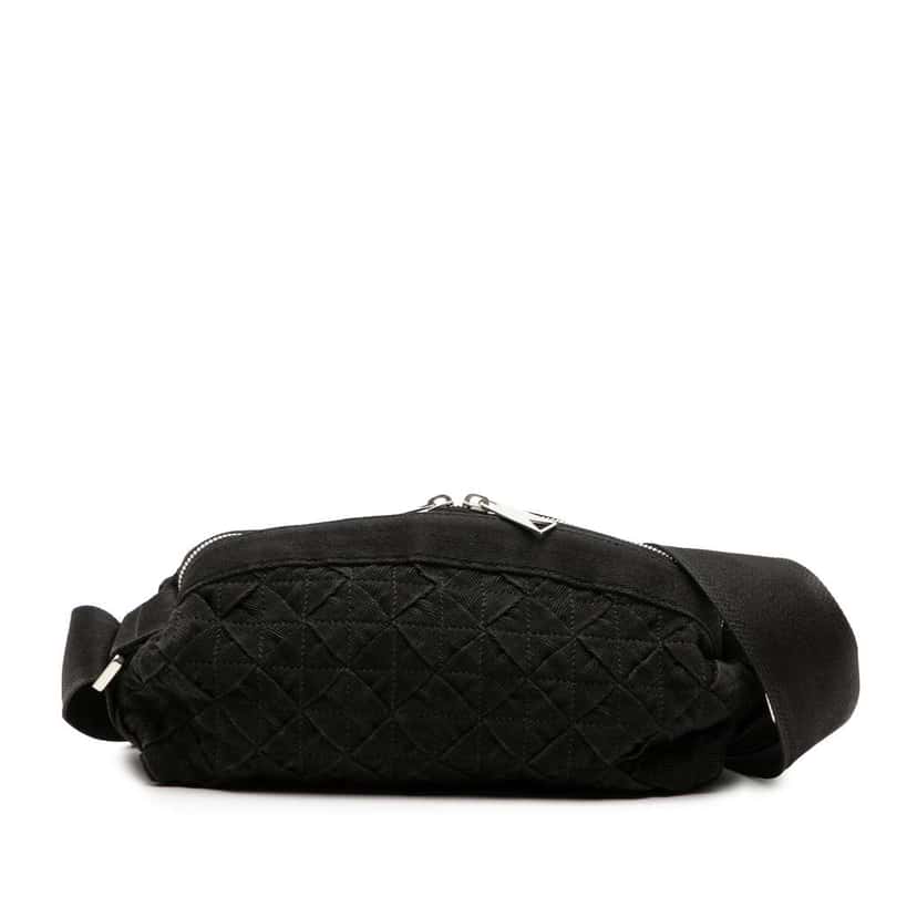 Bottega Veneta Canvas Intrecciato Webbing Belt Bag Black Canvas Very good condition - Front View