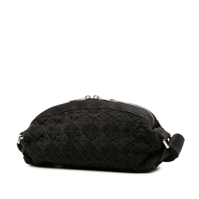 Bottega Veneta Canvas Intrecciato Webbing Belt Bag Black Canvas Very good condition - Back View