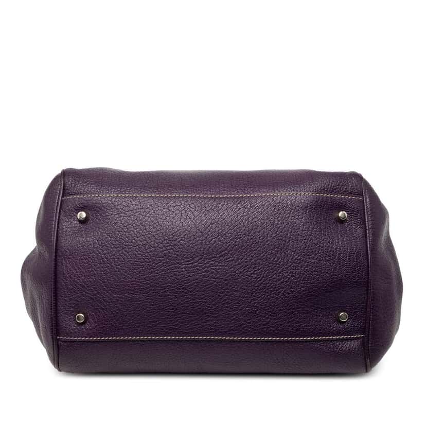 Prada Goatskin Madras Cerniera Frame Doctor Bag Purple Leather Good condition - Inside View
