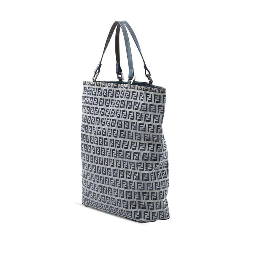 Fendi Zucchino Canvas Tote Grey Canvas Very good condition - Back View