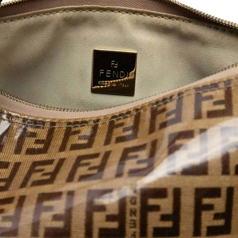 Fendi Zucchino Crystal Handbag Brown Canvas Very good condition - Box View