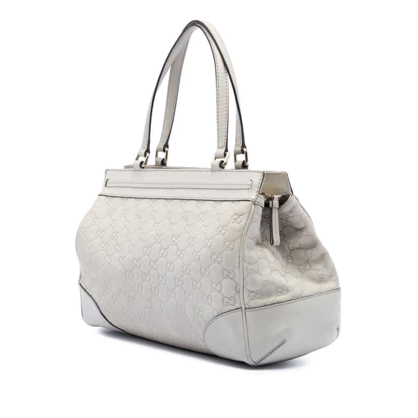 Gucci Guccissima Mayfair Tote White Leather Very good condition - Back View