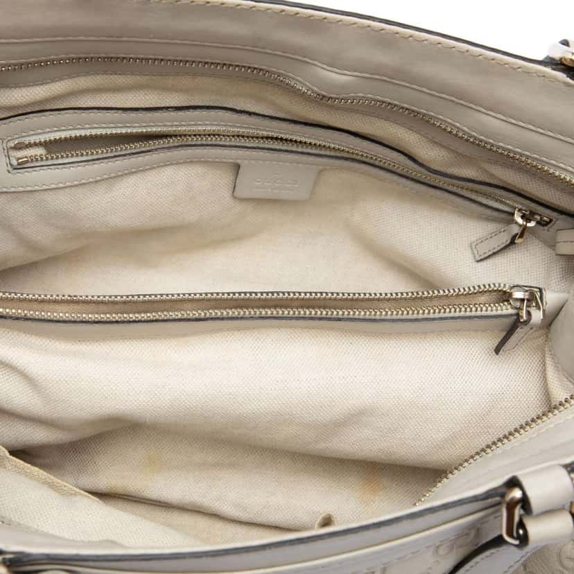 Gucci Guccissima Mayfair Tote White Leather Very good condition - Model View