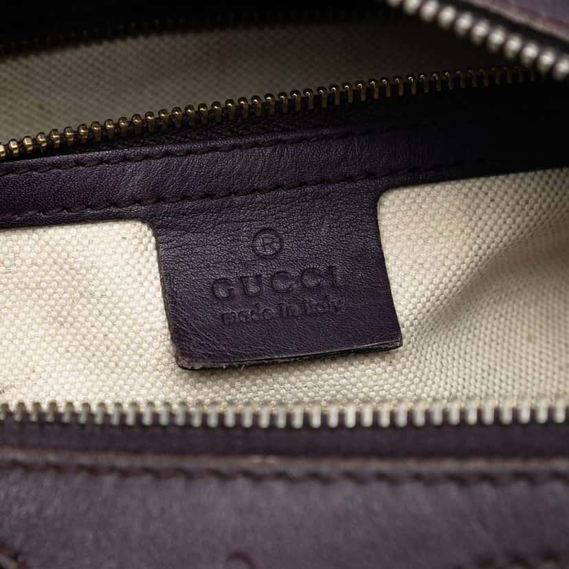 Gucci Small Guccissima Trimmed Leather Joy Boston Bag Purple Leather Very good condition - Box View