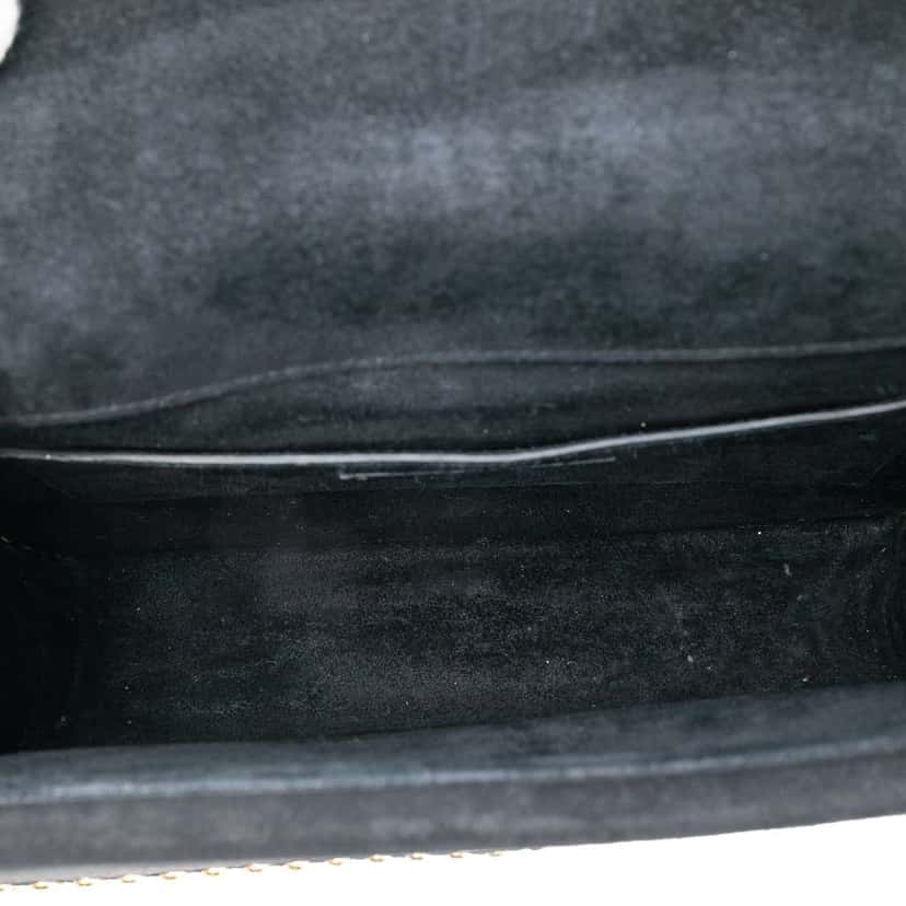 Saint Laurent Medium Studded Suede Monogram Sulpice Crossbody Black Leather Very good condition - Model View
