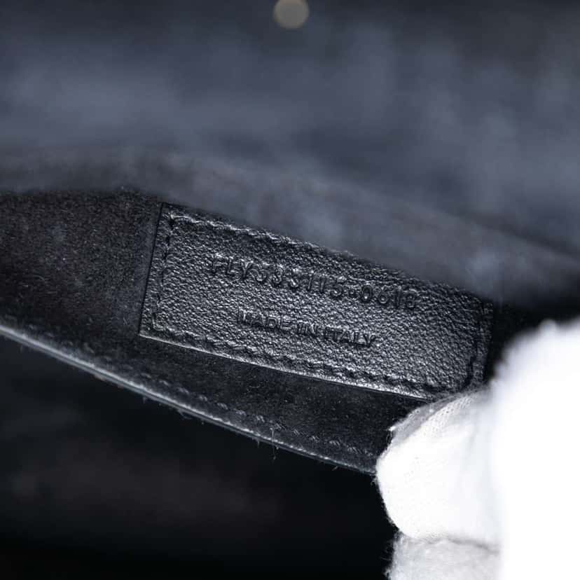 Saint Laurent Medium Studded Suede Monogram Sulpice Crossbody Black Leather Very good condition - Box View
