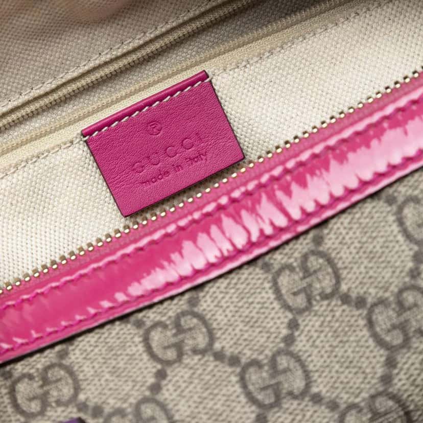 Gucci Limited Edition Small Multicolor GG Supreme Boston Bag Brown Canvas Good condition - Box View