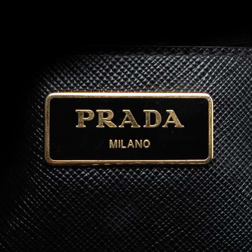 Prada Large Saffiano Lux Promenade Satchel Black Leather Good condition - Box View
