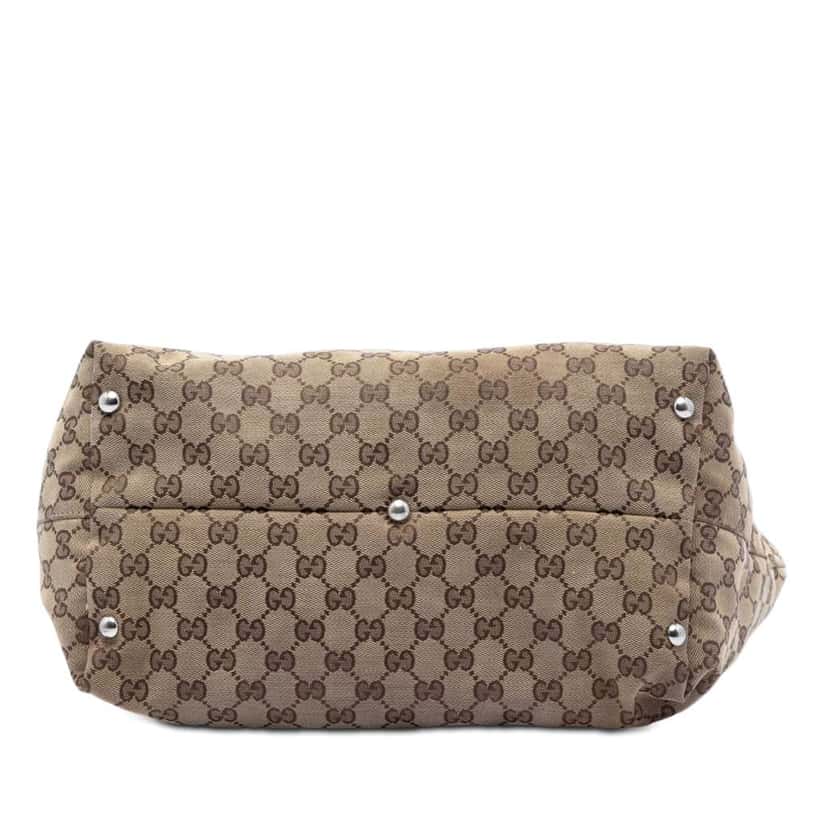 Gucci Medium GG Canvas Icon Bit Tote Brown Canvas Very good condition - Inside View