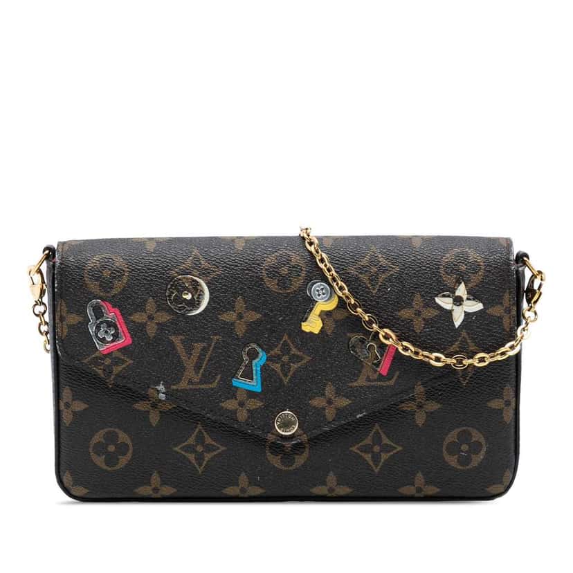 Louis Vuitton Monogram Love Lock Pochette Felicie Brown Very good condition - Front View
