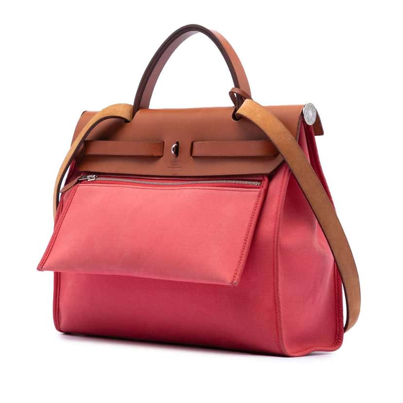 Hermès Toile Herbag Zip 31 Pink Canvas Very good condition - Back View