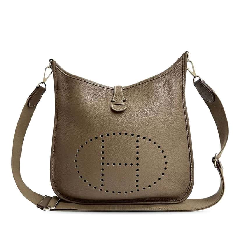 Hermès Clemence Evelyne III PM Brown Leather Good condition - Front View