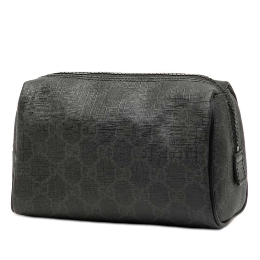 Gucci GG Supreme Pouch Black Canvas Good condition - Back View