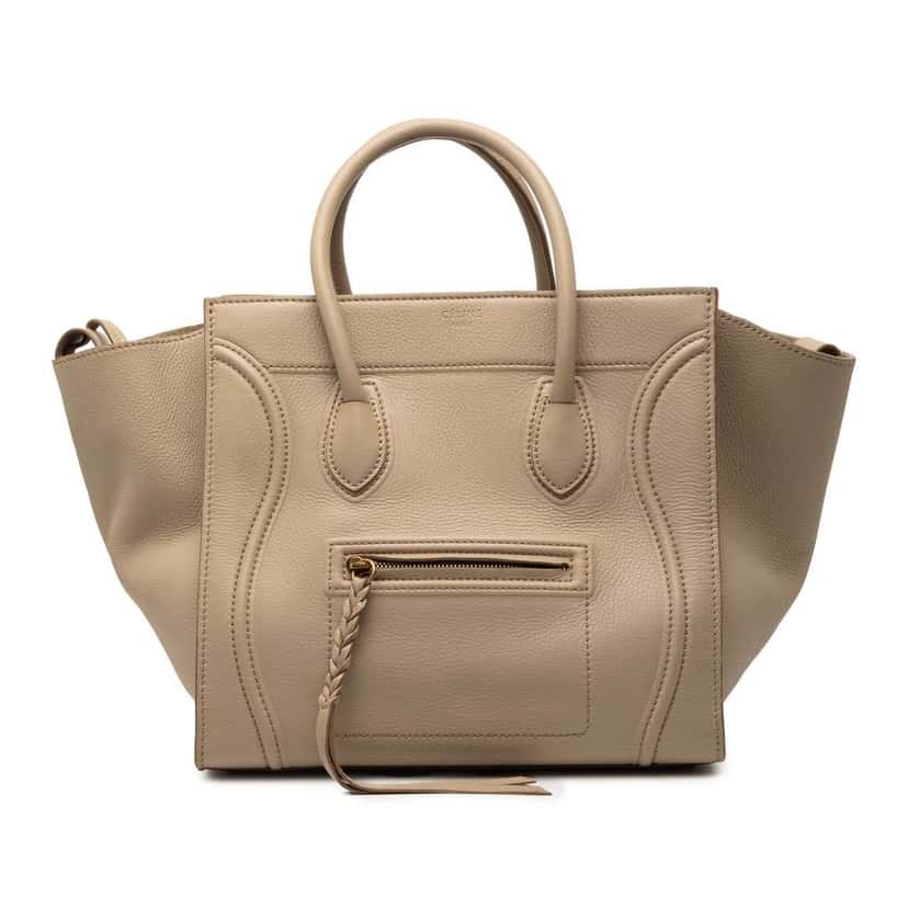 Celine Medium Leather Luggage Phantom Tote Brown Leather Good condition - Front View