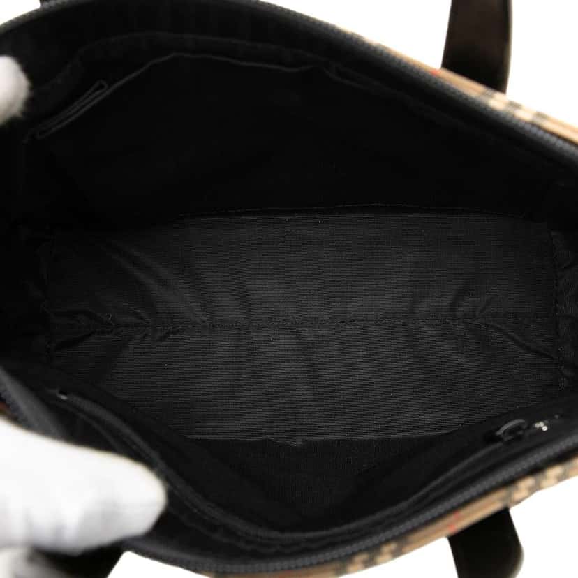 Burberry Haymarket Check Canvas Handbag Brown Canvas Very good condition - Model View