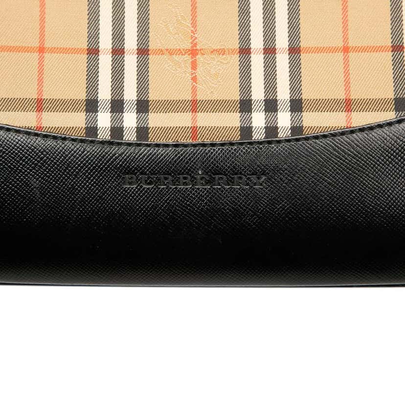 Burberry Haymarket Check Canvas Handbag Brown Canvas Very good condition - Box View