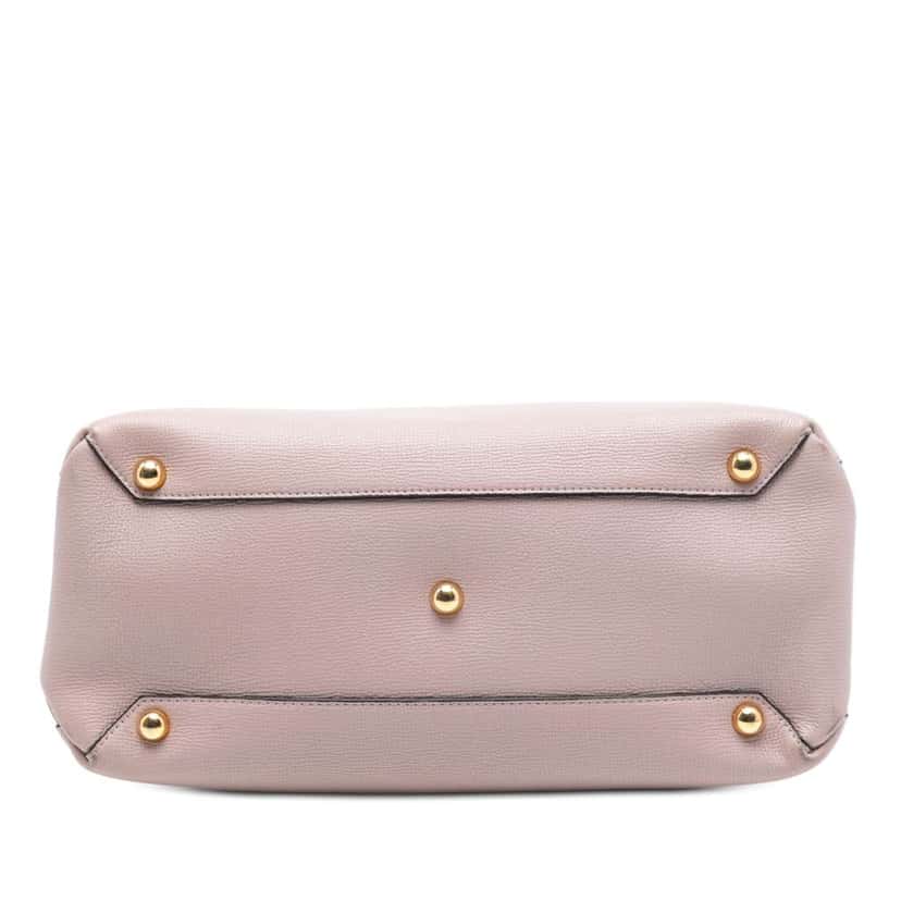 Burberry Medium Leather and House Check Banner Satchel Pink Leather Very good condition - Inside View