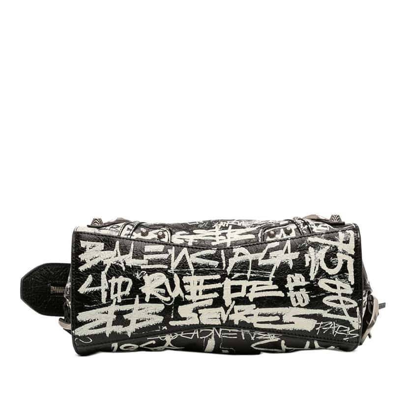Balenciaga Lambskin Motocross Graffiti Neo Cagole XS White Leather Fair condition - Inside View