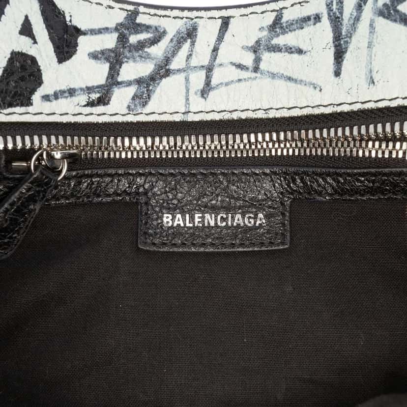 Balenciaga Lambskin Motocross Graffiti Neo Cagole XS White Leather Fair condition - Box View