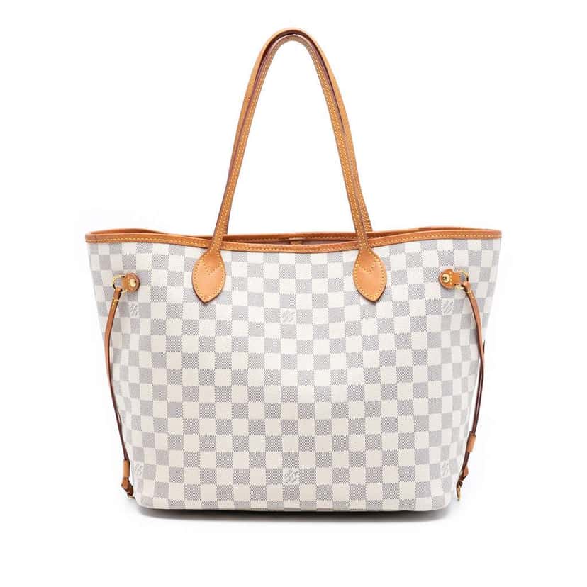 Louis Vuitton Damier Azur Neverfull MM White Good condition - Front View
