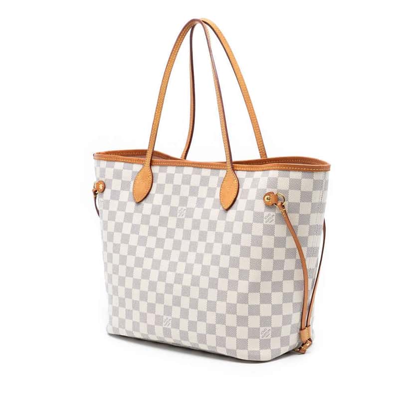 Louis Vuitton Damier Azur Neverfull MM White Good condition - Back View