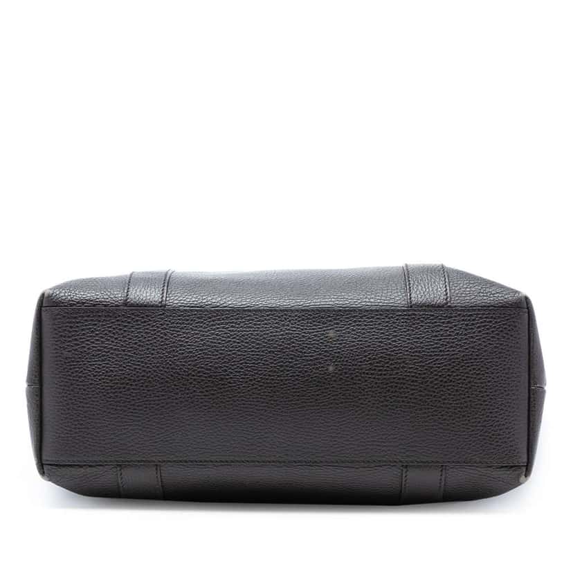 Gucci Grained Calfskin Bamboo Shopper Tote Black Leather Very good condition - Inside View