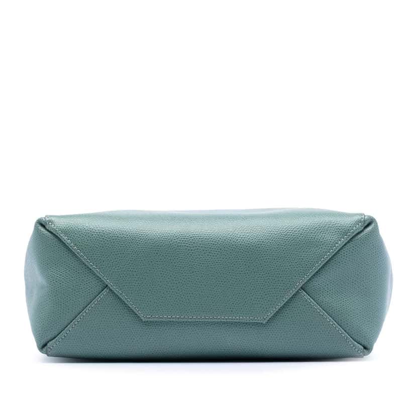 Celine Small Grained Calfskin Vertical Cabas Tote Green Leather Very good condition - Inside View