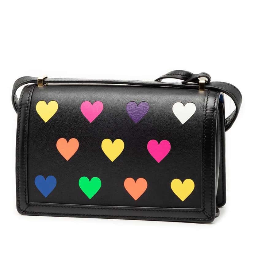 Loewe Small Leather Hearts Barcelona Crossbody Black Leather Very good condition - Back View