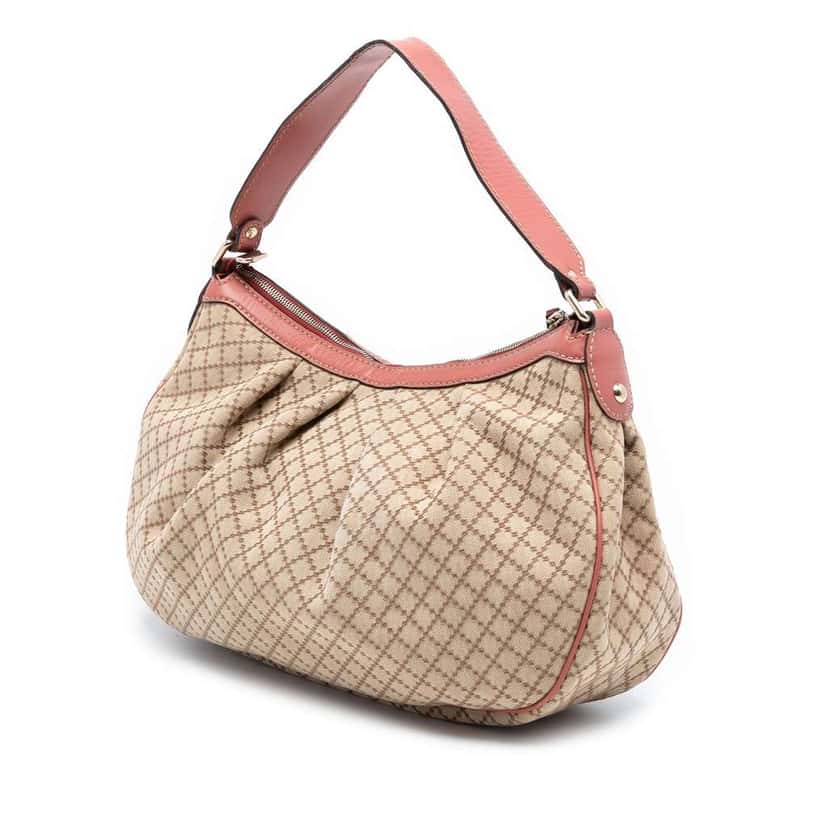 Gucci Diamante Canvas Sukey Shoulder Bag Brown Canvas Very good condition - Back View