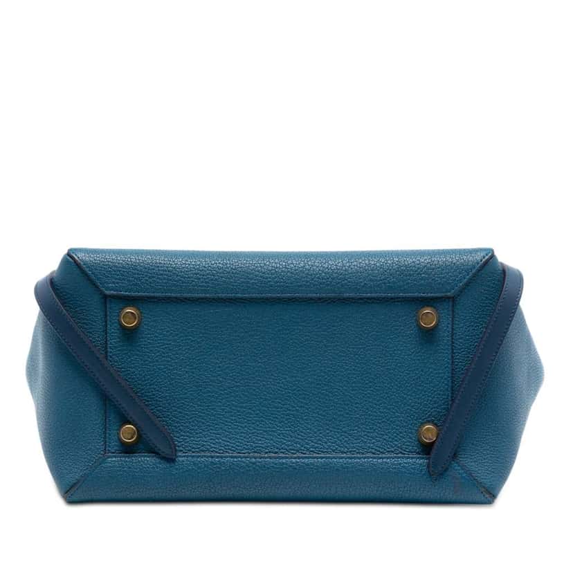 Celine Mini Grained and Smooth Calfskin Belt Bag Blue Leather Very good condition - Inside View