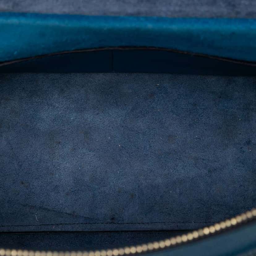 Celine Mini Grained and Smooth Calfskin Belt Bag Blue Leather Very good condition - Model View