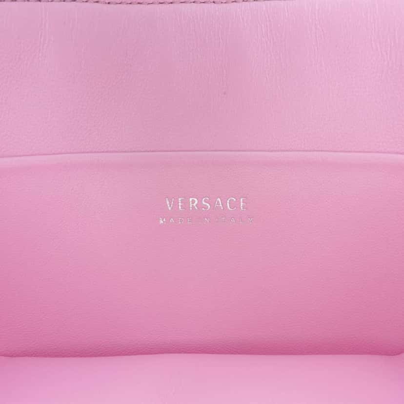 Versace Quilted Leather Virtus Tote Pink Leather Very good condition - Box View