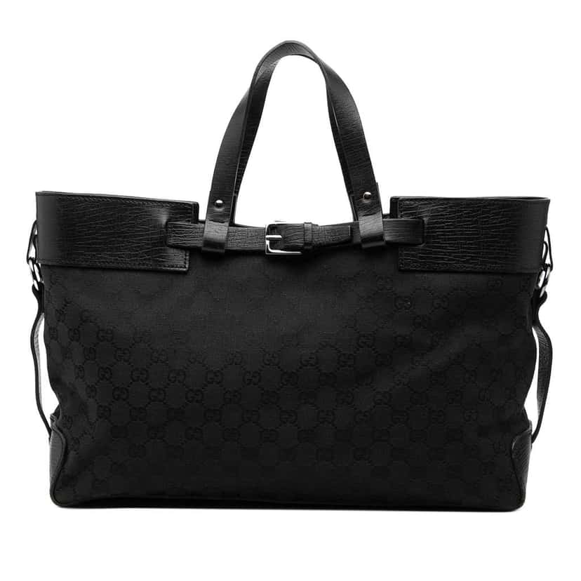 Gucci GG Canvas Tote Black Canvas Good condition - Front View