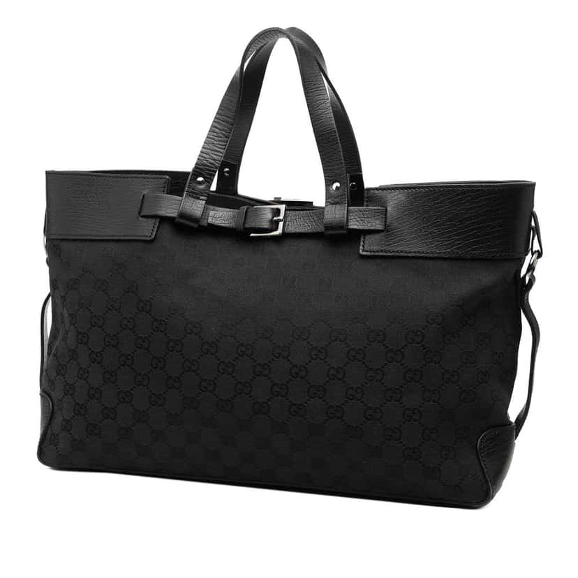 Gucci GG Canvas Tote Black Canvas Good condition - Back View