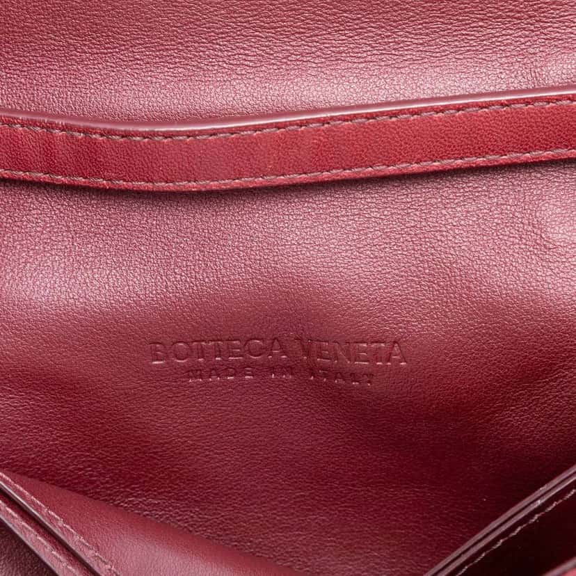 Bottega Veneta Mini Nappa Intrecciato Crossbody Red Leather Very good condition - Box View