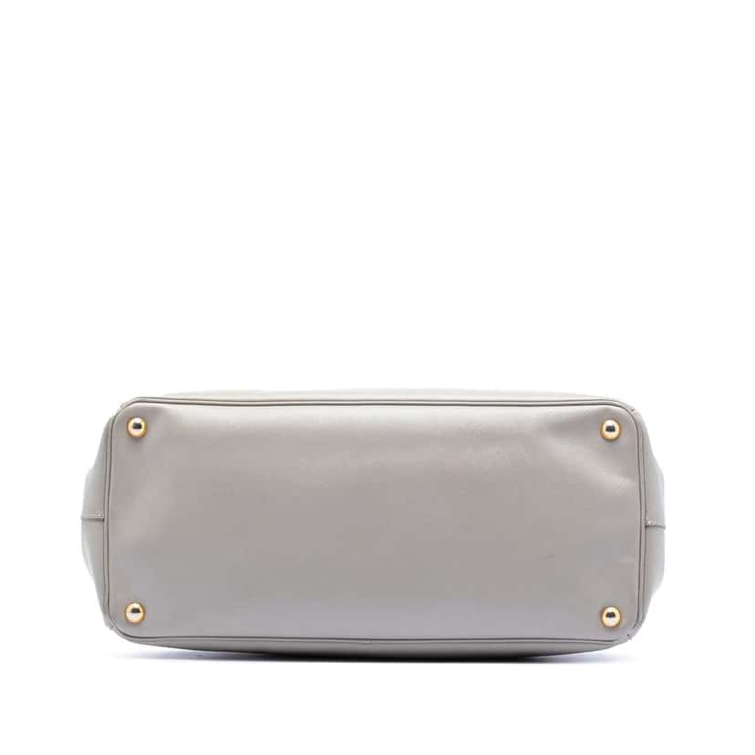 Prada Large Saffiano Lux Galleria Satchel Grey Leather Good condition - Inside View