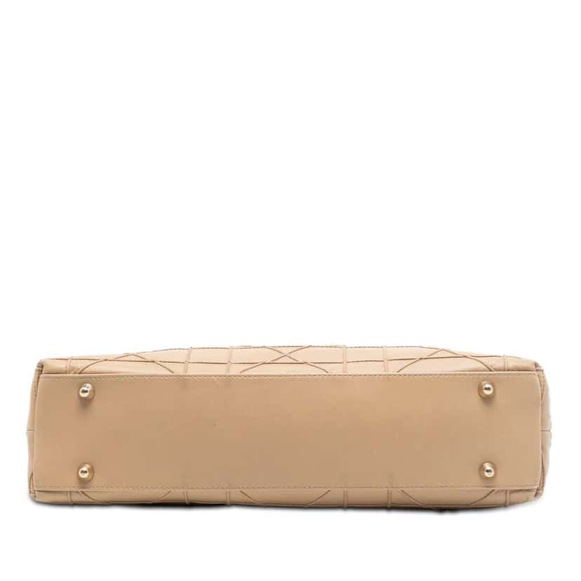 Dior Lambskin Cannage Granville Chain Tote Brown Leather Very good condition - Inside View