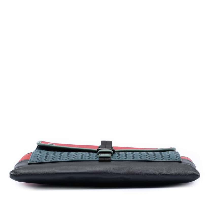 Bottega Veneta Canvas and Nappa Intrecciato Clutch Red Canvas Very good condition - Inside View