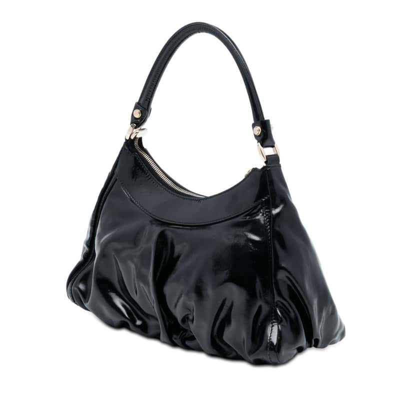 Gucci Patent Abbey D Ring Handbag Black Leather Very good condition - Back View