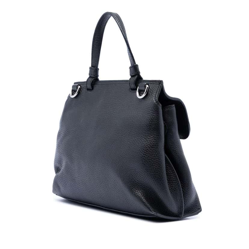 Gucci Small Leather Bamboo Daily Satchel Black Leather Very good condition - Back View