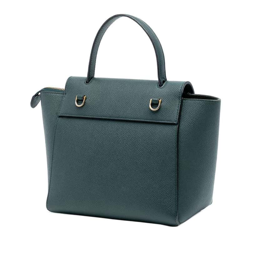 Celine Nano Grained Calfskin Belt Bag Green Leather Good condition - Back View