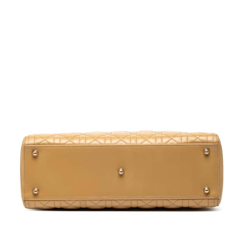 Dior Large Patent Cannage Lady Dior Brown Leather Good condition - Inside View