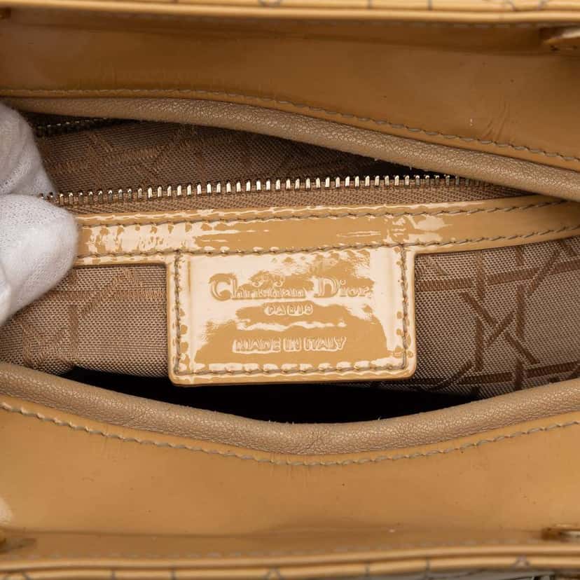 Dior Large Patent Cannage Lady Dior Brown Leather Good condition - Box View