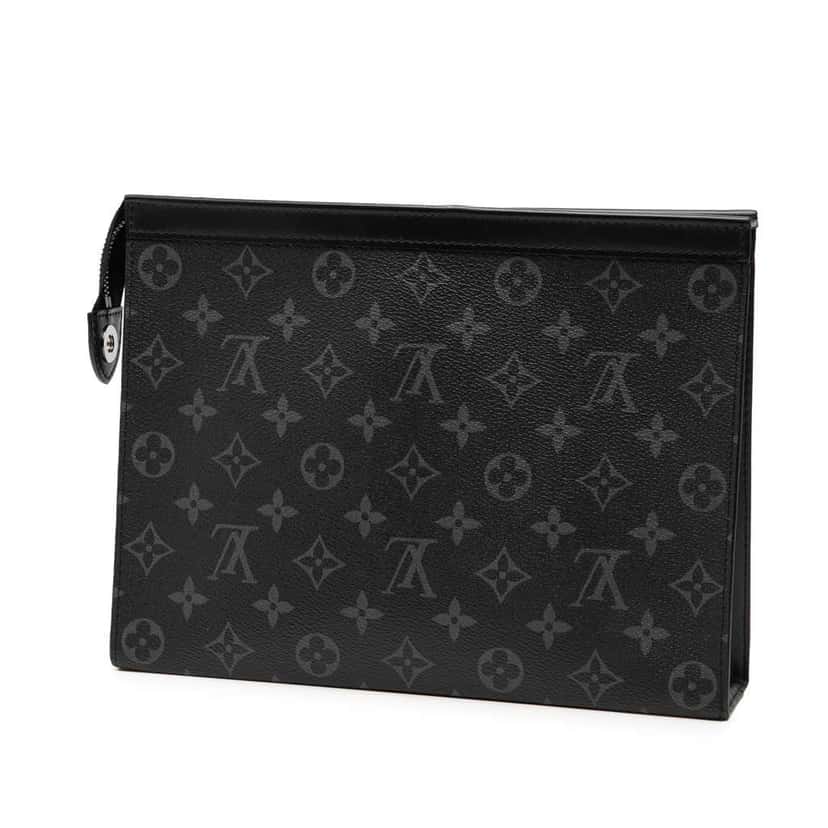 Louis Vuitton Monogram Eclipse Pochette Voyage MM Black Good condition - Back View