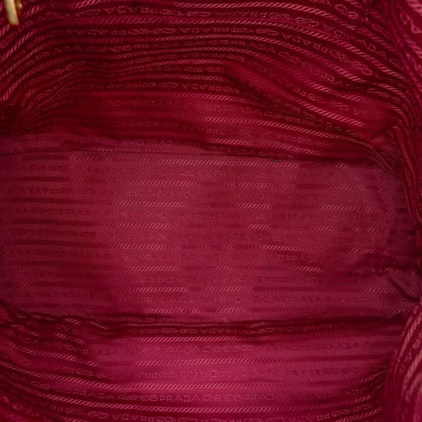 Prada Saffiano Trimmed Tessuto Tote Pink Very good condition - Model View