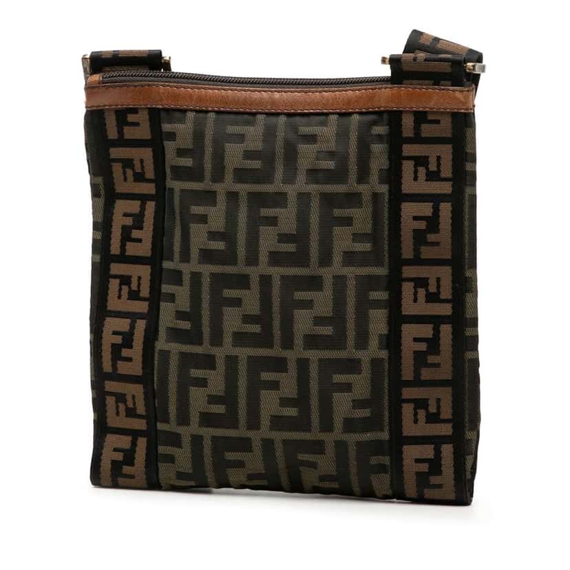 Fendi Zucca Canvas Crossbody Brown Canvas Good condition - Back View